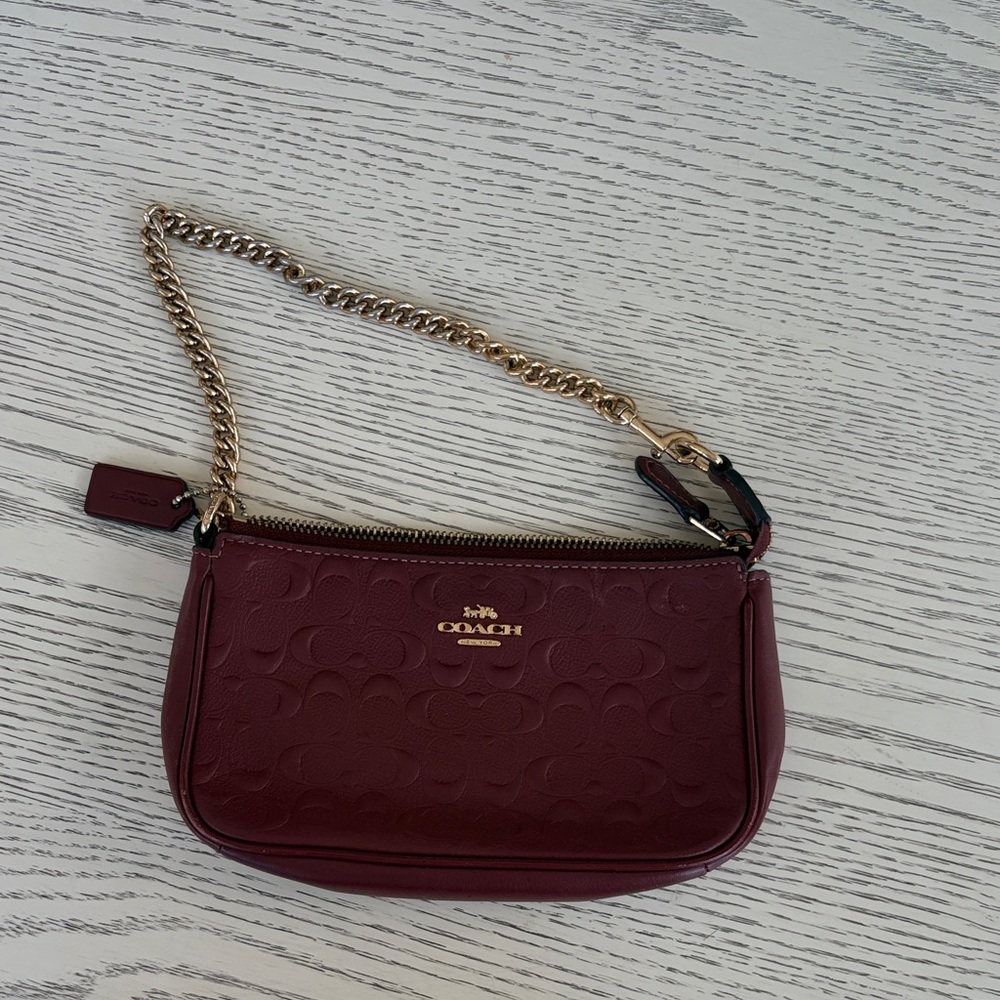 Coach Burgundy Chain Strap Bag